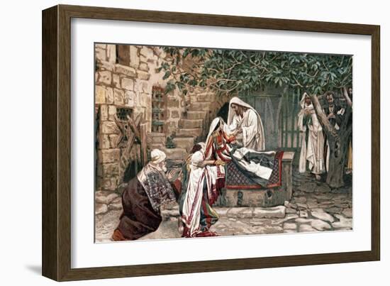 Christ Raising the Daughter of Jairus, Governor of the Synagogue, from the Dead, 1897-James Jacques Joseph Tissot-Framed Giclee Print