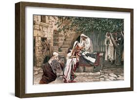 Christ Raising the Daughter of Jairus, Governor of the Synagogue, from the Dead, 1897-James Jacques Joseph Tissot-Framed Giclee Print