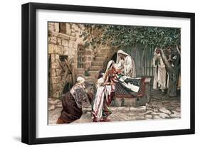 Christ Raising the Daughter of Jairus, Governor of the Synagogue, from the Dead, 1897-James Jacques Joseph Tissot-Framed Giclee Print