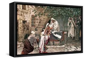 Christ Raising the Daughter of Jairus, Governor of the Synagogue, from the Dead, 1897-James Jacques Joseph Tissot-Framed Stretched Canvas