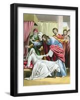 Christ Raising the Daughter of Jairus, Governor of the Synagogue, from the Dead, C1860-Kronheim & Co-Framed Giclee Print