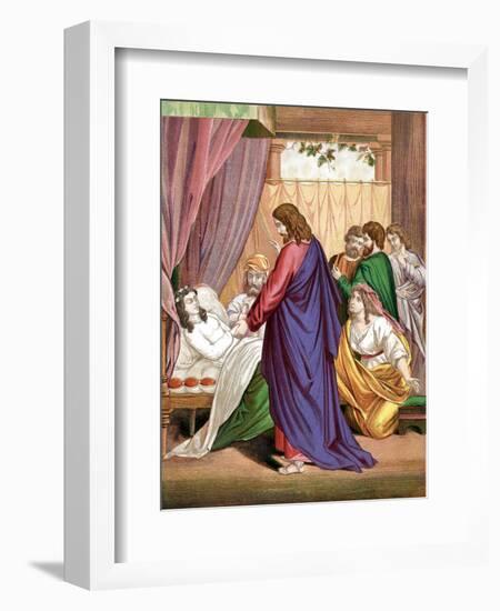 Christ Raising the Daughter of Jairus, Governor of the Synagogue, from the Dead, Mid 19th Century-null-Framed Giclee Print