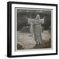 Christ Retreats to the Mountain at Night-James Tissot-Framed Giclee Print