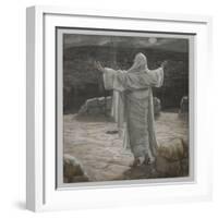 Christ Retreats to the Mountain at Night-James Tissot-Framed Giclee Print