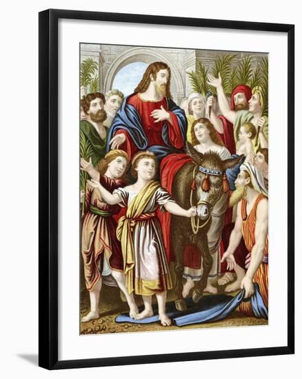 Christ Riding into Jerusalem on an Ass, C1860-null-Framed Giclee Print