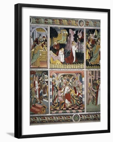 Christ's Agony in Gethsemane and Jesus Being Insulted by Pilate's Soldiers-Giovanni Canavesio-Framed Giclee Print