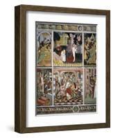 Christ's Agony in Gethsemane and Jesus Being Insulted by Pilate's Soldiers-Giovanni Canavesio-Framed Giclee Print