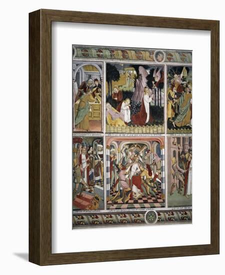 Christ's Agony in Gethsemane and Jesus Being Insulted by Pilate's Soldiers-Giovanni Canavesio-Framed Giclee Print