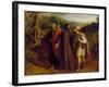 Christ's Appearance to the Two Disciples Journeying to Emmaus, 1835-John Linnell-Framed Giclee Print