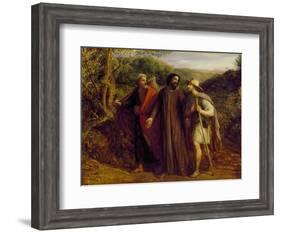 Christ's Appearance to the Two Disciples Journeying to Emmaus, 1835-John Linnell-Framed Giclee Print