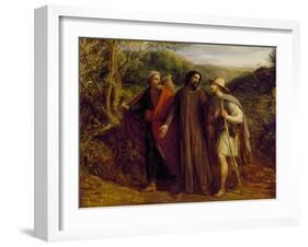 Christ's Appearance to the Two Disciples Journeying to Emmaus, 1835-John Linnell-Framed Giclee Print