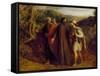 Christ's Appearance to the Two Disciples Journeying to Emmaus, 1835-John Linnell-Framed Stretched Canvas