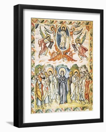 Christ's Ascension, Miniature from the Rabula Gospels, Syria 6th Century-null-Framed Giclee Print