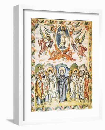 Christ's Ascension, Miniature from the Rabula Gospels, Syria 6th Century-null-Framed Giclee Print