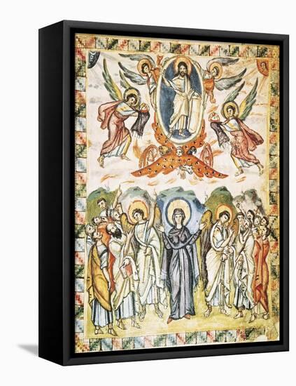 Christ's Ascension, Miniature from the Rabula Gospels, Syria 6th Century-null-Framed Stretched Canvas