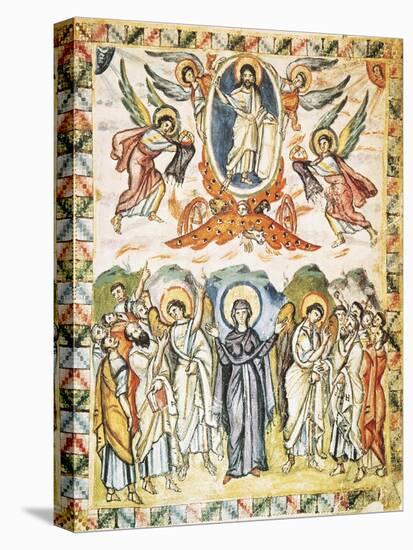 Christ's Ascension, Miniature from the Rabula Gospels, Syria 6th Century-null-Stretched Canvas