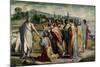 Christ's Charge to St. Peter (Sketch for the Sistine Chapel) (Pre-Restoration)-Raphael-Mounted Giclee Print