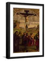 Christ's Crucifixion with St Francis of Assisi and St Jerome, Ca 1485-Francesco Francia-Framed Giclee Print