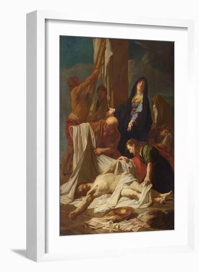 Christ's Descent from the Cross (Oil on Canvas)-Jean-Baptiste Jouvenet-Framed Giclee Print