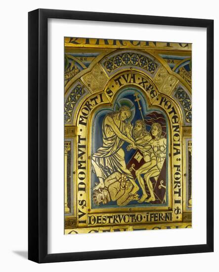 Christ's Descent into Hell, Enamel, Verdun Altar, Begun 1181-Nicholas of Verdun-Framed Giclee Print