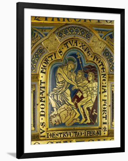 Christ's Descent into Hell, Enamel, Verdun Altar, Begun 1181-Nicholas of Verdun-Framed Giclee Print