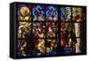 Christ's Entry into Jerusalem, Detail, Stained Glass Window, Basilica of Our Lady of Peace-null-Framed Stretched Canvas