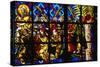 Christ's Entry into Jerusalem, Detail, Stained Glass Window, Basilica of Our Lady of Peace-null-Stretched Canvas