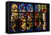 Christ's Entry into Jerusalem, Detail, Stained Glass Window, Basilica of Our Lady of Peace-null-Framed Stretched Canvas