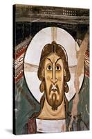 Christ's Face. Detail from the mural on the apse of San Clemente de Tahull. Romanesque art-MASTER OF TAHULL-Stretched Canvas