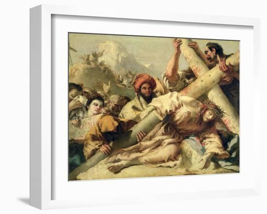 Christ's Fall on the Way to Calvary, 1772-Giandomenico Tiepolo-Framed Giclee Print