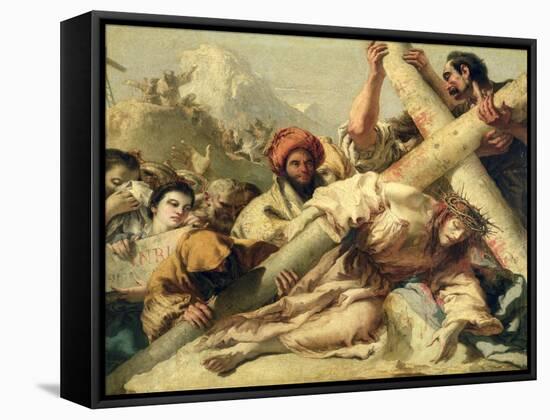 Christ's Fall on the Way to Calvary, 1772-Giandomenico Tiepolo-Framed Stretched Canvas