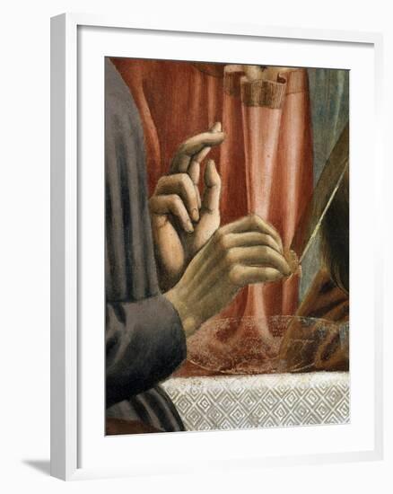 Christ's Hand Blessing, Judas' Hand Holding Bread, from the Last Supper, Fresco C.1444-50 (Detail)-Andrea Del Castagno-Framed Giclee Print