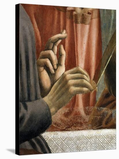 Christ's Hand Blessing, Judas' Hand Holding Bread, from the Last Supper, Fresco C.1444-50 (Detail)-Andrea Del Castagno-Stretched Canvas