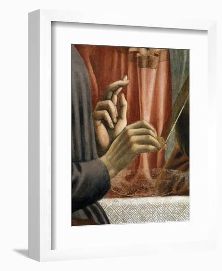 Christ's Hand Blessing, Judas' Hand Holding Bread, from the Last Supper, Fresco C.1444-50 (Detail)-Andrea Del Castagno-Framed Giclee Print