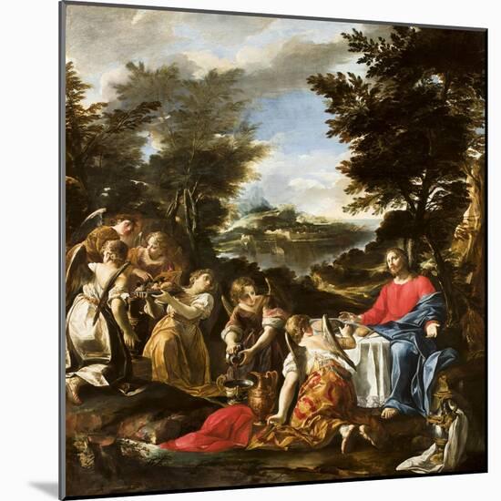 Christ Served by Angels, C.1650-1700-null-Mounted Giclee Print