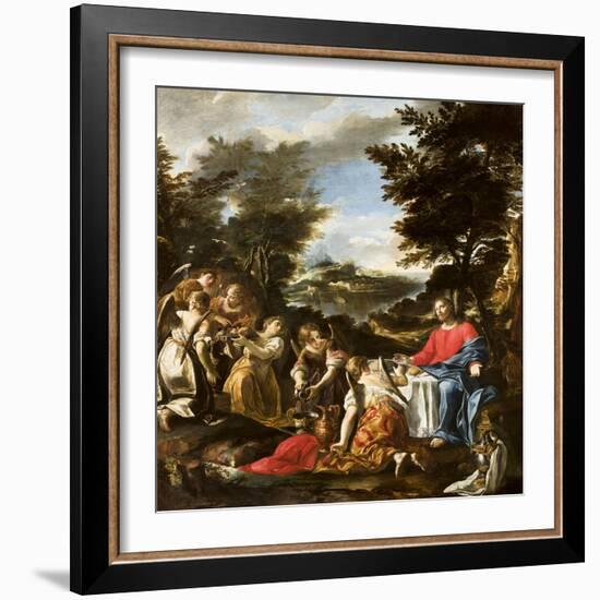 Christ Served by Angels, C.1695-Sebastiano Ricci-Framed Giclee Print