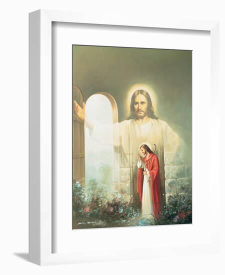 Christ Showing the Way-unknown Bo-Framed Art Print