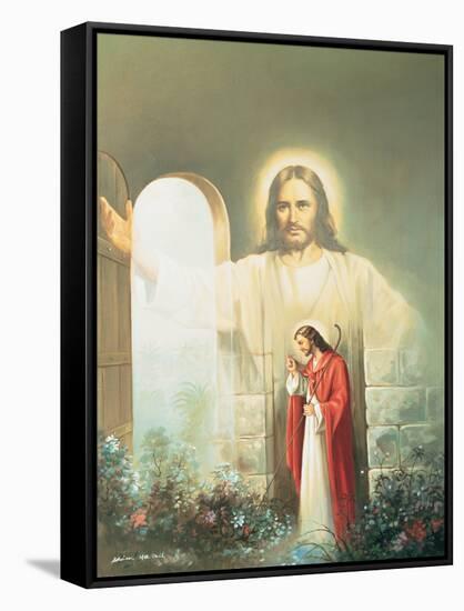 Christ Showing the Way-unknown Bo-Framed Stretched Canvas