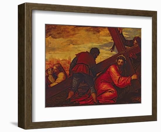 Christ Sinking under the Weight of the Cross-Paolo Veronese-Framed Giclee Print