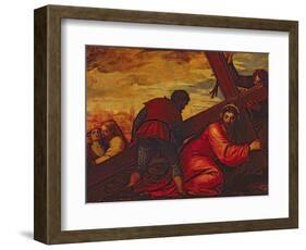 Christ Sinking under the Weight of the Cross-Paolo Veronese-Framed Giclee Print