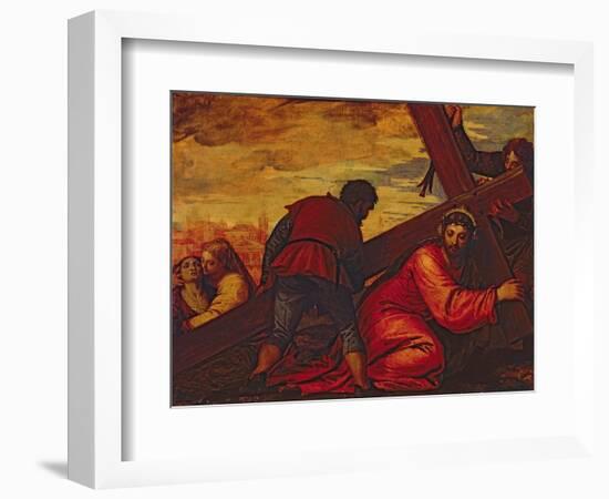 Christ Sinking under the Weight of the Cross-Paolo Veronese-Framed Giclee Print