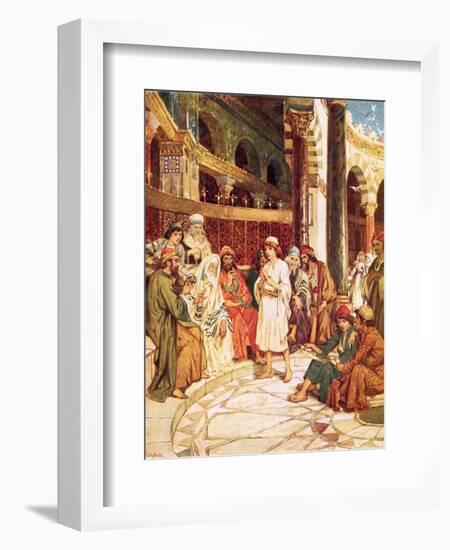 Christ Speaking with the Doctors in the Temple in Jerusalem-William Brassey Hole-Framed Premium Giclee Print