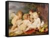 Christ, St. John, an Angel and a Little Girl-Rubens and Snyders-Framed Stretched Canvas