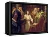 Christ Standing in the Temple Discussing the Scriptures with Five Robed Elders-null-Framed Stretched Canvas