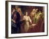 Christ Standing in the Temple Discussing the Scriptures with Five Robed Elders-null-Framed Giclee Print