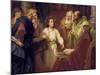 Christ Standing in the Temple Discussing the Scriptures with Five Robed Elders-null-Mounted Giclee Print