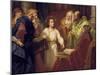 Christ Standing in the Temple Discussing the Scriptures with Five Robed Elders-null-Mounted Giclee Print