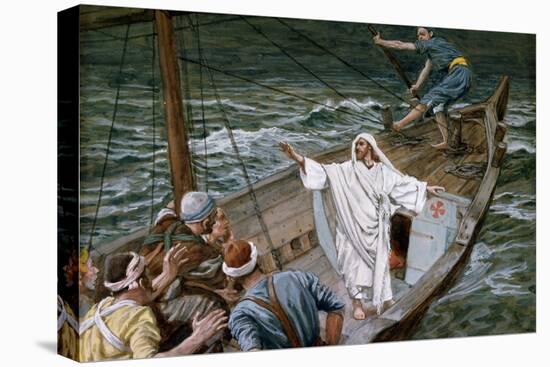 Christ Stilling the Tempest, Illustration for 'The Life of Christ', C.1886-94-James Tissot-Stretched Canvas