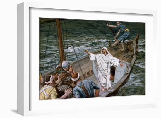 Christ Stilling the Tempest, Illustration for 'The Life of Christ', C.1886-94-James Tissot-Framed Giclee Print