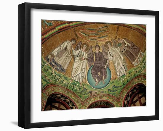 Christ Surrounded by Two Angels, St. Vitalis and Bishop Ecclesius, from the Apse-null-Framed Giclee Print